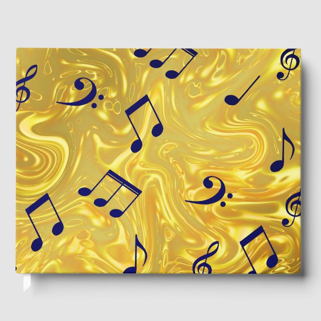 music notes Wedding guestbook, festive decor Guest Book (Front)