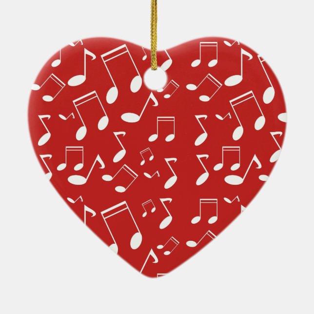 Music notes white ceramic ornament (Back)