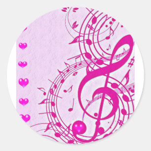 Music of love_ classic round sticker