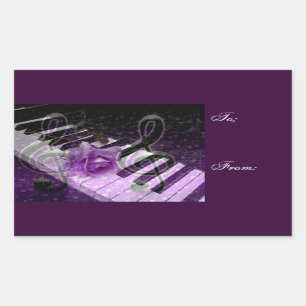 Music Of Love,Purle_ Rectangular Sticker