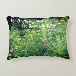 Music Of Nature Inspirational Quote  Decorative Cushion