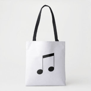 Music One Black Beam Note, Tote Bag