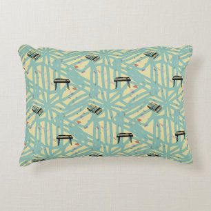 Music Organ Tape Pattern Graffiti Accent Pillow