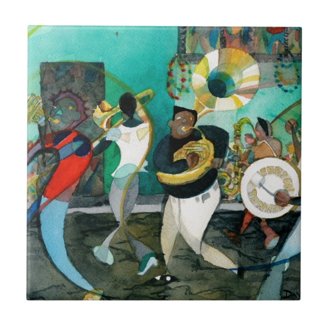 Music Painting "New Orleans Jazz" Tile (Front)