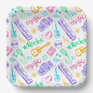 Music Paper Plates, Musical Instruments Party Plate