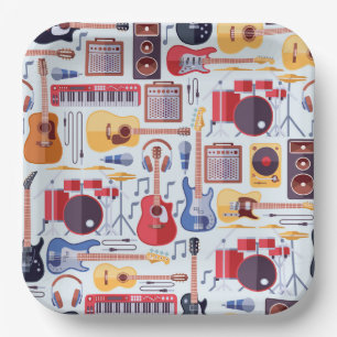 Music Paper Plates, Musical Instruments Party Plate