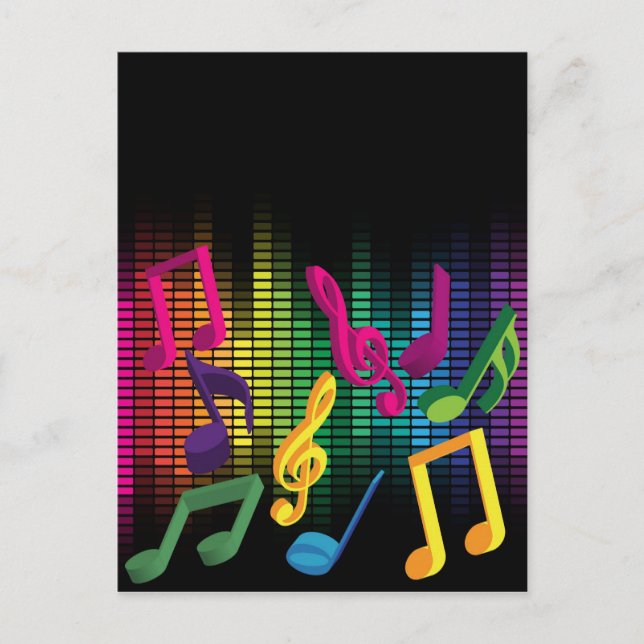 Music Party Background Invitation Postcard (Front)