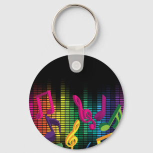Music Party Background Key Ring