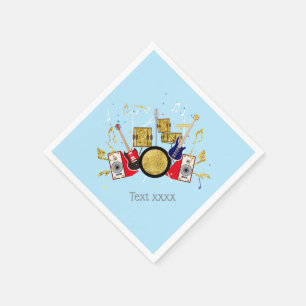 music party guitar drum set musical napkin