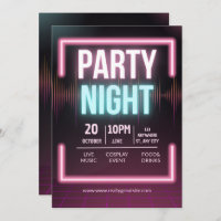 Music Party Invitation, Party Night Flyer