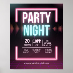 Music Party Invitation, Party Night Flyer Poster