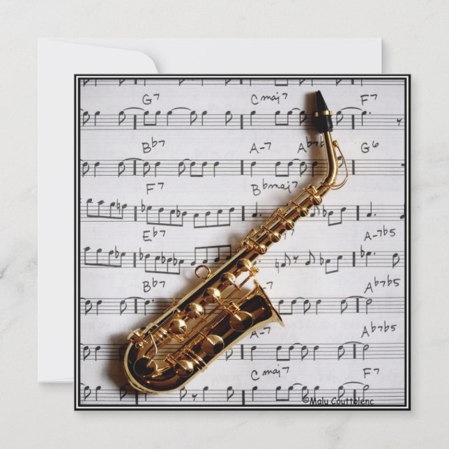 Music Party Saxophone Jazz Customisable Invitation (Front)
