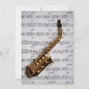 Music Party Saxophone Jazz Customisable Invitation
