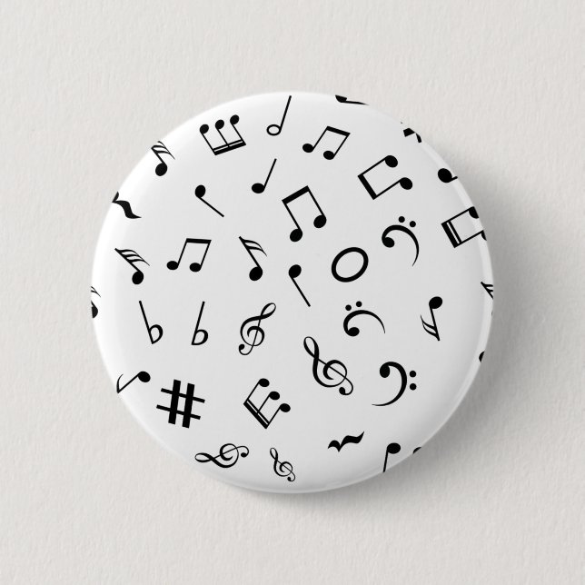 Music pattern 6 cm round badge (Front)