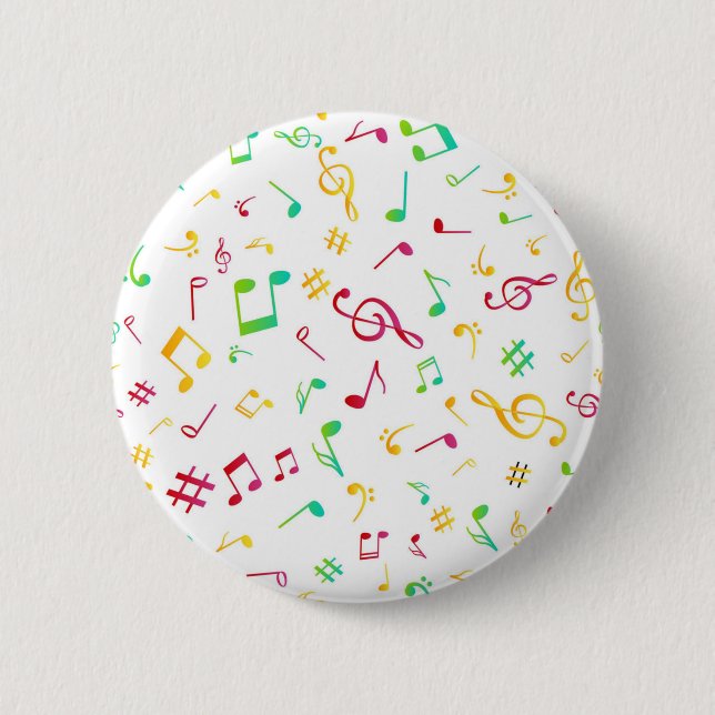 Music pattern 6 cm round badge (Front)