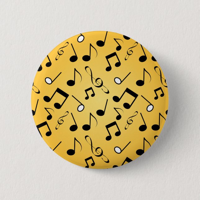 Music pattern 6 cm round badge (Front)