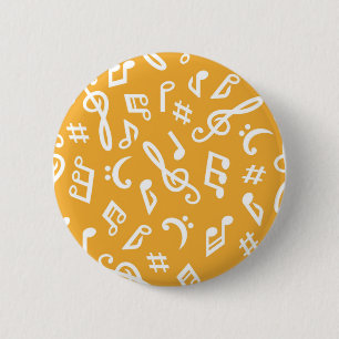 Music pattern 6 cm round badge