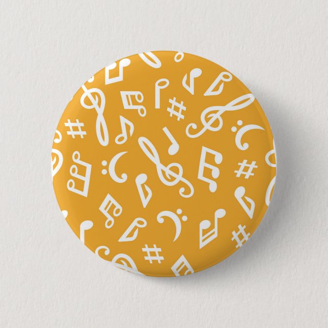 Music pattern 6 cm round badge (Front)