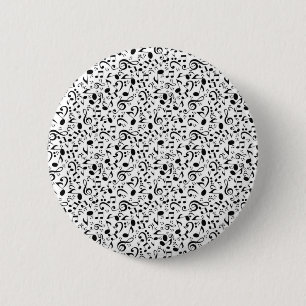 Music pattern 6 cm round badge