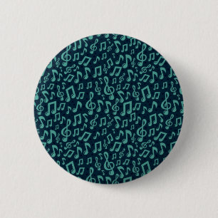 Music pattern 6 cm round badge