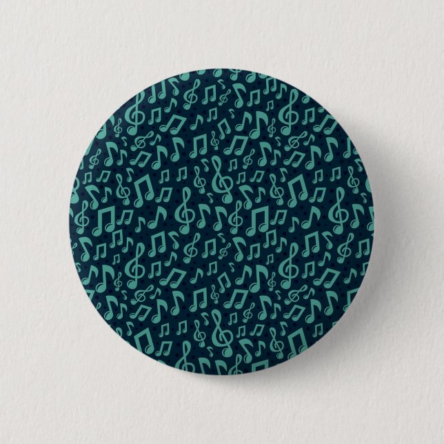 Music pattern 6 cm round badge (Front)