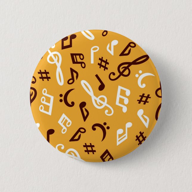 Music pattern 6 cm round badge (Front)