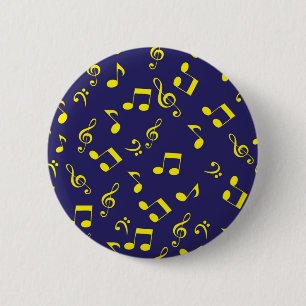 Music pattern 6 cm round badge