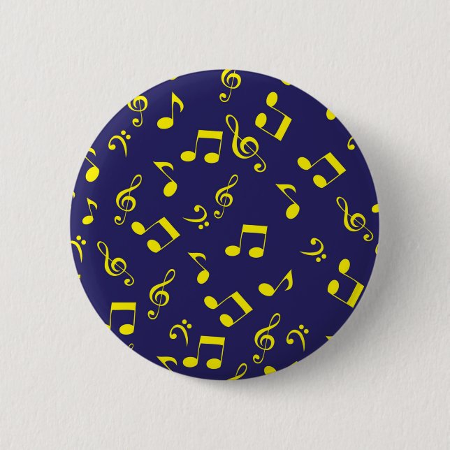 Music pattern 6 cm round badge (Front)