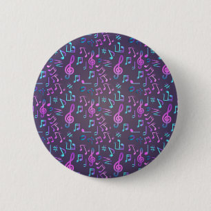 Music pattern 6 cm round badge