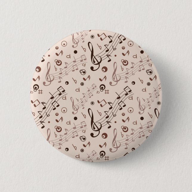 Music pattern 6 cm round badge (Front)