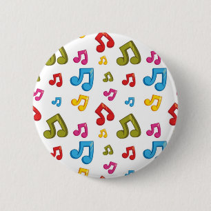 Music pattern 6 cm round badge