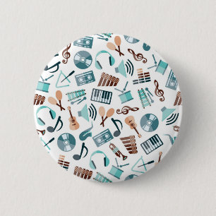 Music pattern 6 cm round badge