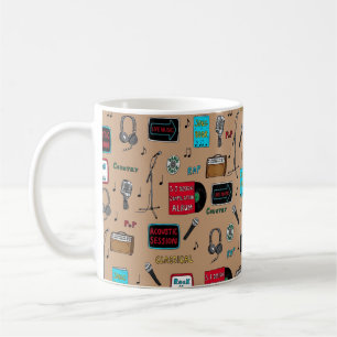 Music Pattern, Acoustic Session, Rock n Roll, Indi Coffee Mug
