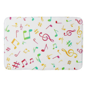 Music pattern bath mat