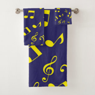 Music pattern bath towel set
