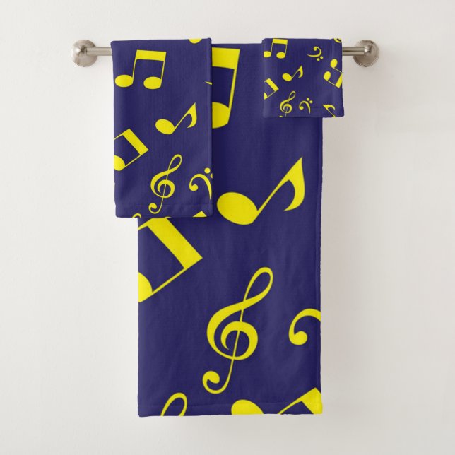Music pattern bath towel set (Insitu)