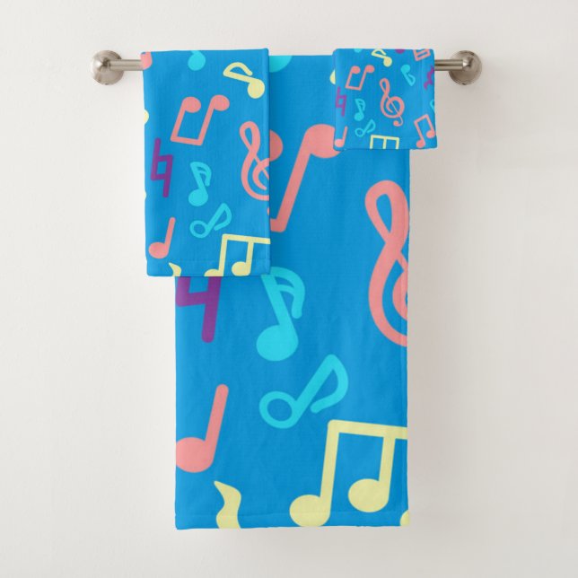 Music pattern bath towel set (Insitu)