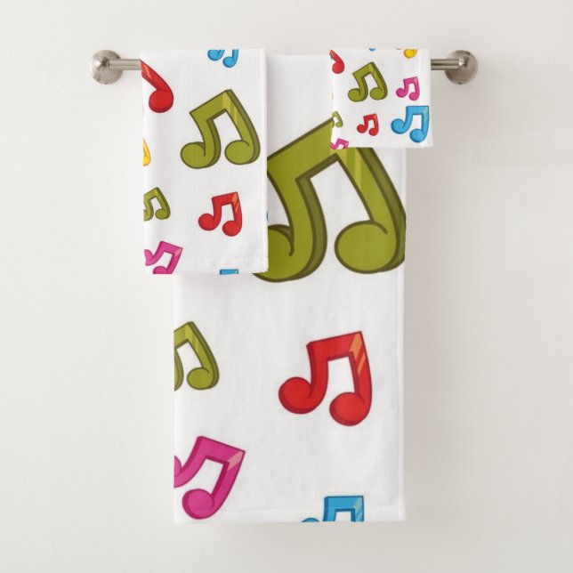 Music pattern bath towel set (Insitu)
