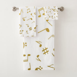 Music pattern bath towel set