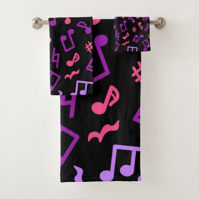 Music pattern bath towel set (Insitu)