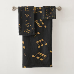 Music pattern bath towel set