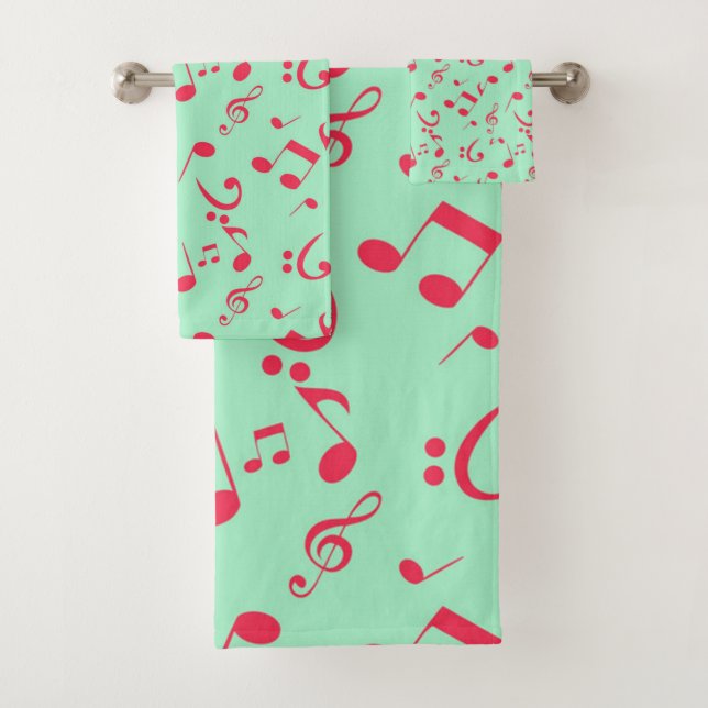 Music pattern bath towel set (Insitu)