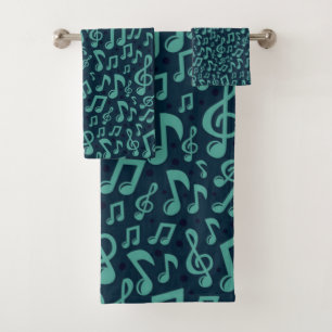 Music pattern bath towel set