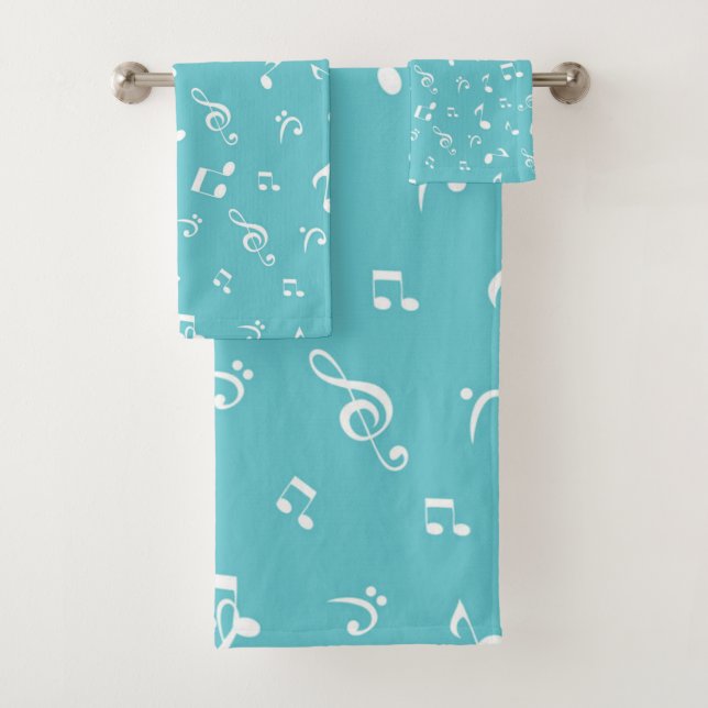 Music pattern bath towel set (Insitu)