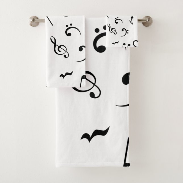 Music pattern bath towel set (Insitu)