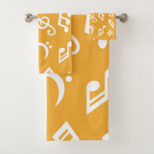 Music pattern bath towel set