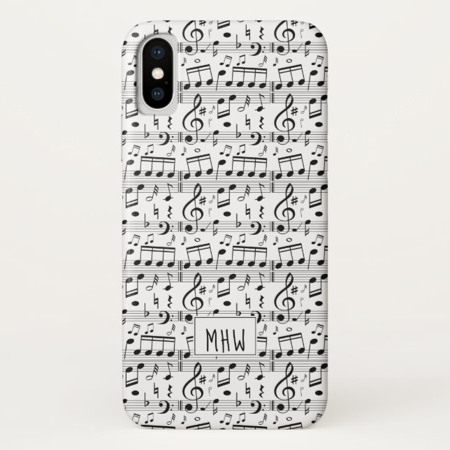 Music Pattern custom monogram phone cases (Back)
