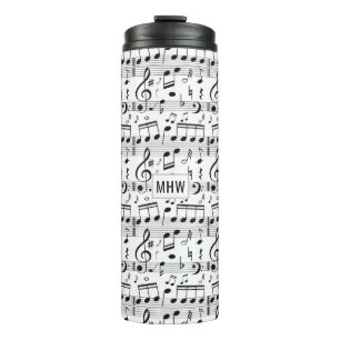 Music Pattern custom monogram tumbler