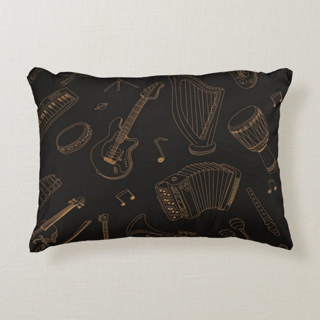 Music pattern decorative cushion (Front)