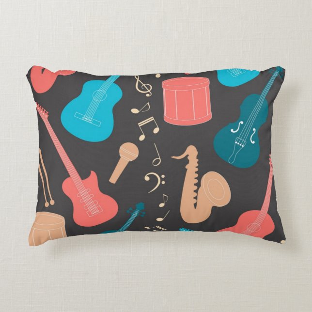 Music pattern decorative cushion (Front)